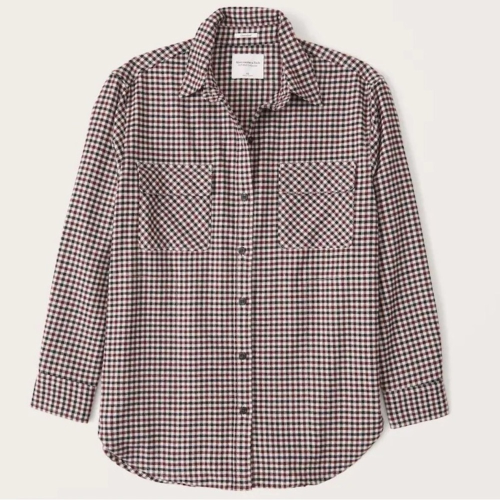 Abercrombie & Fitch Oversized Button Up Flannel Size Medium W24 - Picture 1 of 9